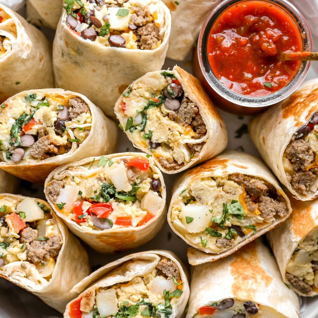 High Protein Breakfast Burritos